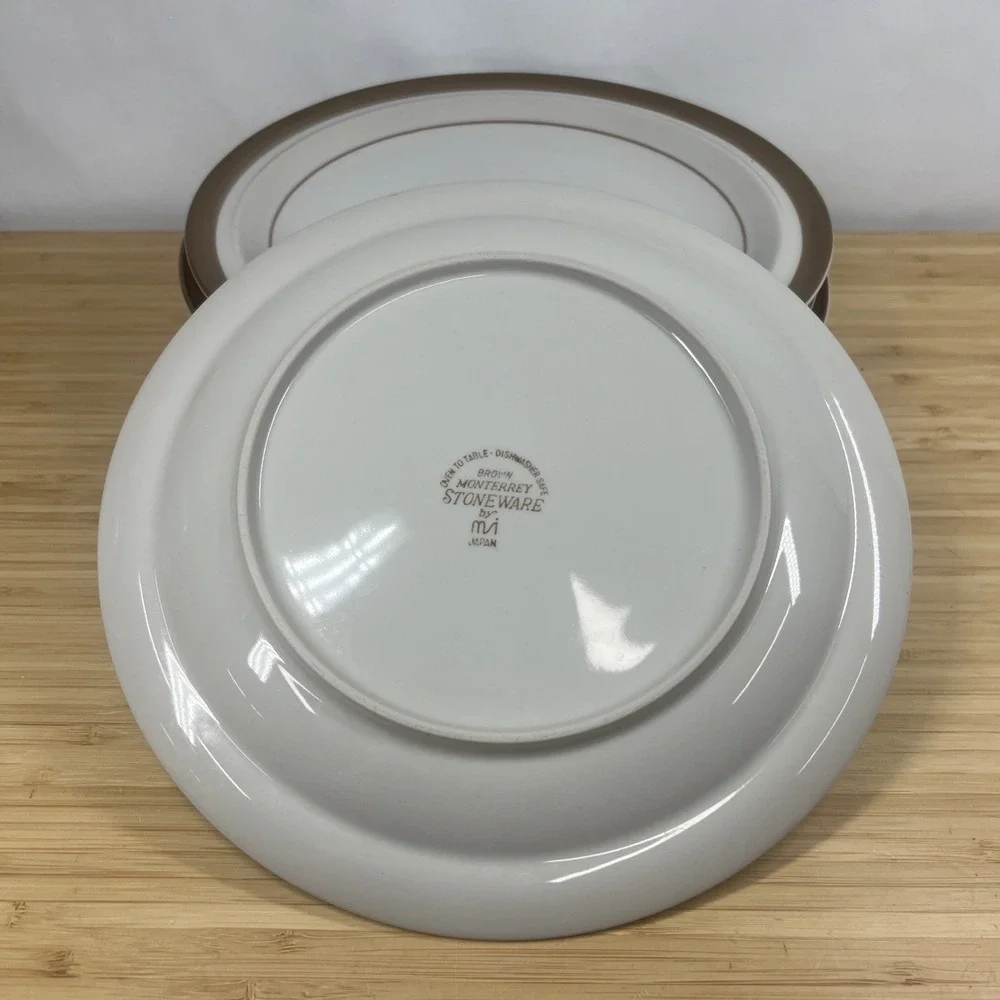 Set (7) Monterrey‎ Stoneware Brown MSI Japan Dinner Plates 10.25